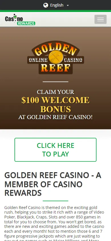 Reef 33 Casino mobile home experience
